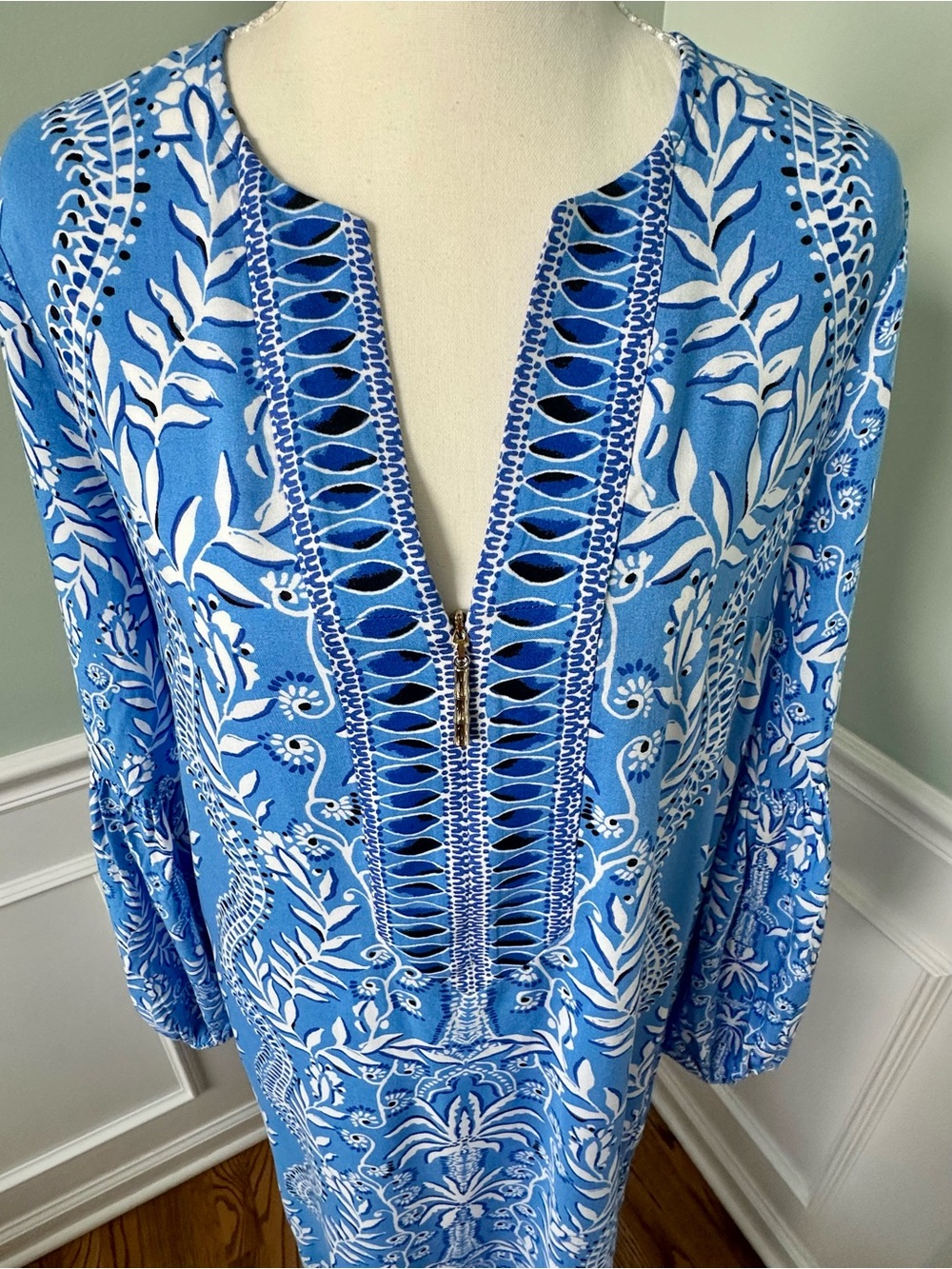 Lilly Pulitzer Laurelie Caftan Maxi Dress Abaco Blue Have It Both Rays NWT Sz 2 - Picture 10 of 17